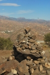 A stupa marking the way to the larger stupa at the top of the mountain at Karma Guen.